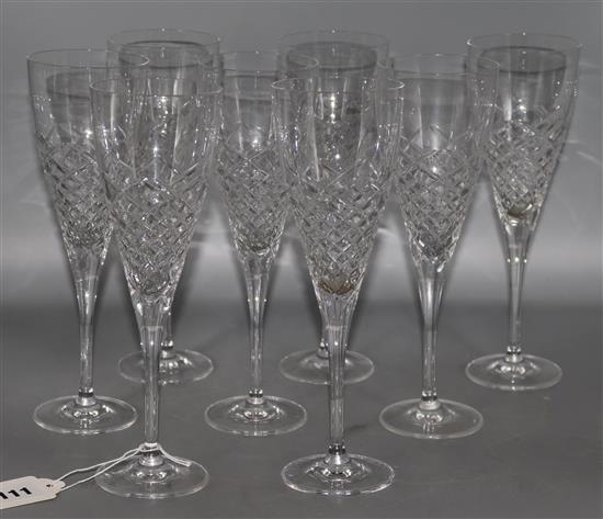 A set of 8 cut glass wine glasses